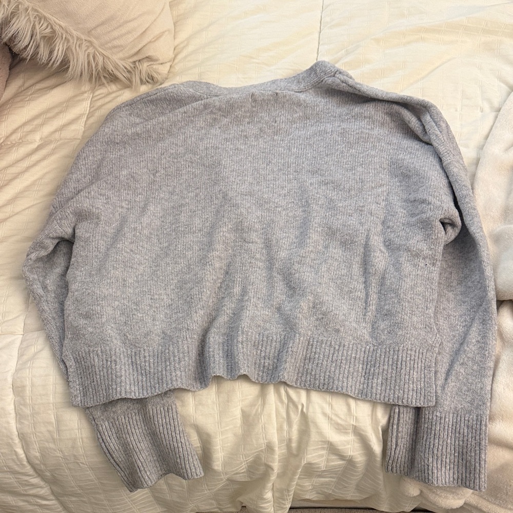 Abercrombie & Fitch Light Gray Women's Cardigan - Picture 2 of 2